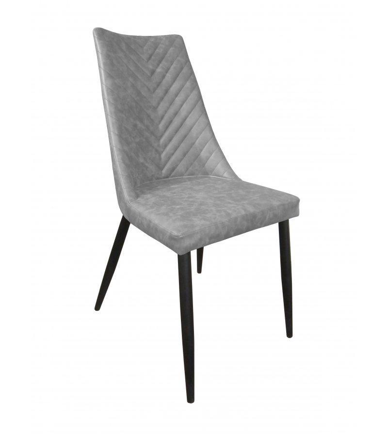 Lot de 4 chaises gris anthracite pieds métal noir - Chaise Casita