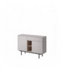 NORI - Buffet industriel 2 portes et 1 tiroir - Gris-bois