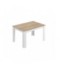 FOTAB - Table à manger extensible L140-190 cm - Blanc-chêne