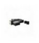 L200PAC - Canapé d'angle convertible coffre pouf et étagère en simili et microfibre - Gris-noir - Angle pouf à droite et é